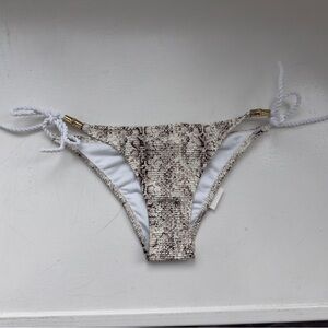 BNWT Heidi Klein Beige Snake Print Bikini Bottoms size small
